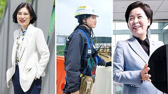 삼성의 ‘유리천장 깨기’는 진행 중이다. 왼쪽부터 박유정 삼성물산 수석, 황유진 삼성엔지니어링 프로(토목공사 담당). 삼성전자 임원 출신의 양향자 의원(무소속). 최영재 기자, [사진 삼성그룹]