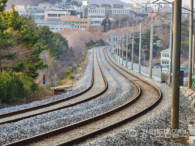 ▲ 동해시 용정동 영동선 철로 모습.