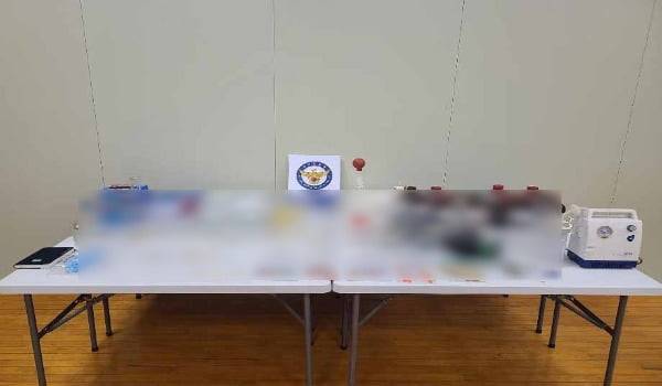 모텔서 필로폰 만들어 투약·판매 마약사범 등 61명 검거, 부산경찰청 제공. 사진=연합뉴스