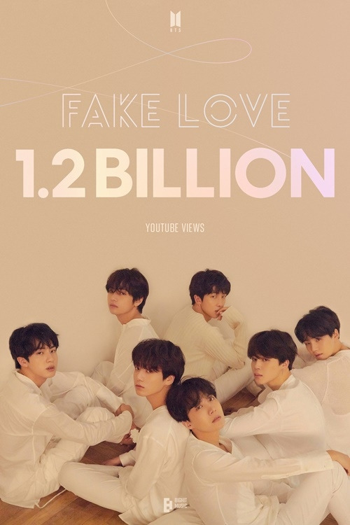 그룹 방탄소년단의 ‘FAKE LOVE’ 뮤직비디오가 12억뷰를 돌파했다. 사진=빅히트 뮤직