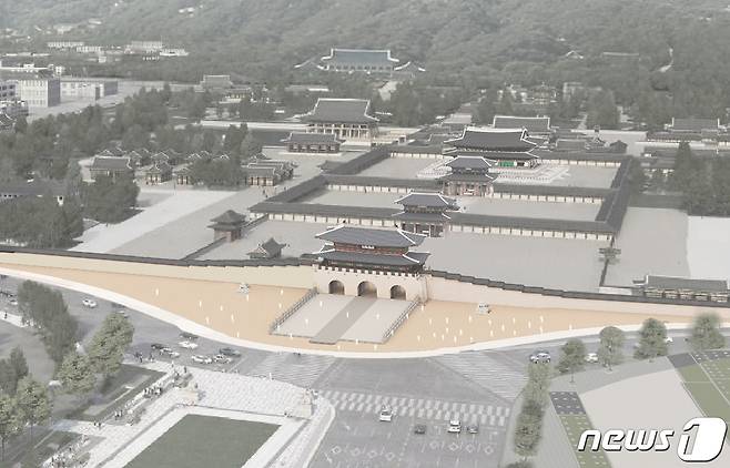 사진은 광화문 월대 복원 예시도. (문화재청 제공) 2023.4.25/뉴스1