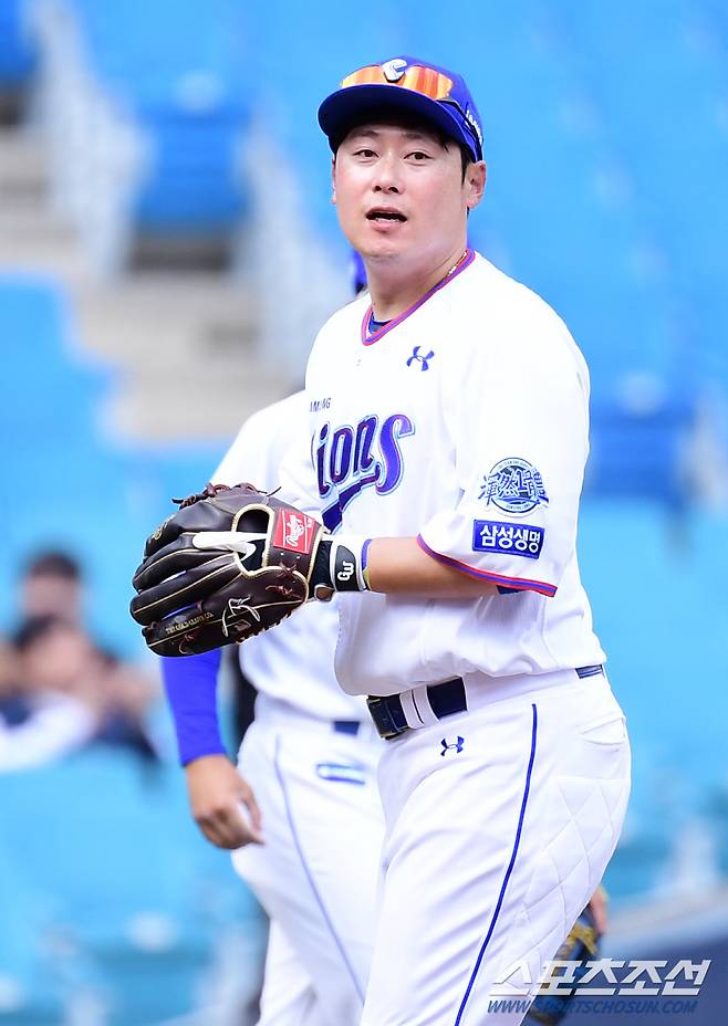 15일 대구 삼성 라이온즈파크에서 KBO리그 시범경기 삼성과 LG의 경기가 열렸다. 수비하는 삼성 이원석. 대구=송정헌 기자songs@sportschosun.com/2023.03.15/