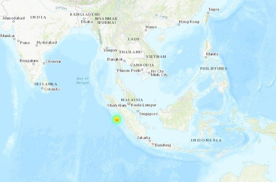 25일(현지시간) 인도네시아 수마트라섬 서쪽 부근에서 규모 7.1 지진이 발생했다. 미국 지질조사국 캡처
