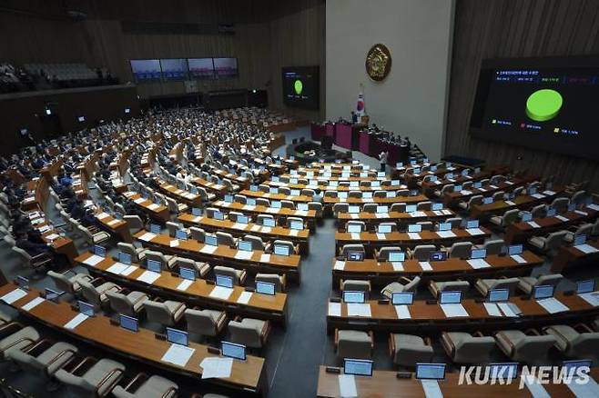 27일 오후 서울 여의도 국회 본회의장에서 제405회 국회(임시회) 제5차 본회의가 열렸다.  사진=임형택 기자