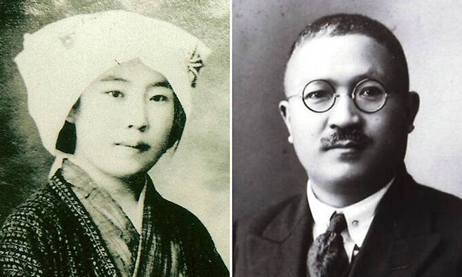 가네코 후미코(왼쪽), 후세 다쓰지.