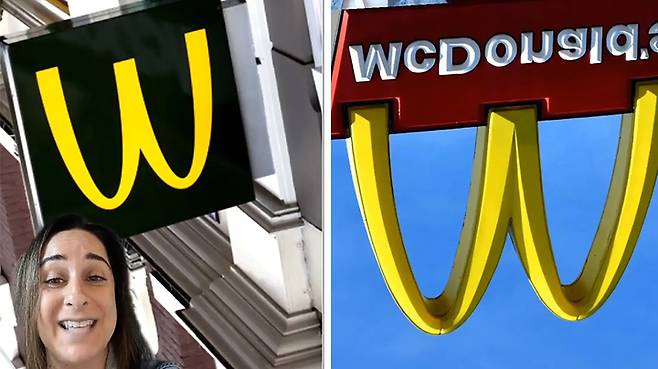 [서울=뉴시스] 전문가들은 맥도날드의 로고를 거꾸로 하면 여성의 신체 부분과 유사하다고 했다. 사진은 호주 육아정보매체 키즈스팟의 숏폼 영상 플랫폼 틱톡 영상 일부. (사진=틱톡 갈무리)2023.05.03. *재판매 및 DB 금지