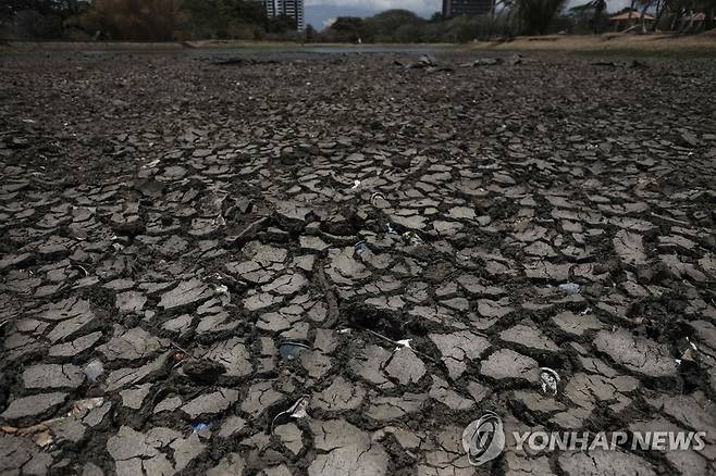 코스타리카 epa07483999 Cracked, dry dirt covers a part of La Sabana Metropolitan Park lagoon, which has been affected by the droughts produced by El Niño, in San Jose, Costa Rica, 03 April 2019. Latin America said it would commit to protecting water sources and boost investments to comply with the UN Sustainable Development Goal (ODS) on water and sanitation, after the V Latin American Conference on Water and Sanitation (LATINOSAN), which ended on Wednesday in Costa Rica.  EPA/JEFFREY ARGUEDAS