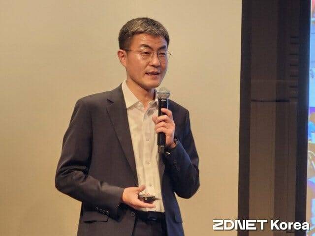 신대석 마이다스그룹 CTO가 발표를 하고 있다.