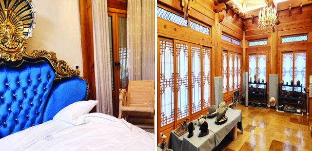 기독교복음선교회(JMS) 정명석 총재가 여신도를 성폭행한 범행 장소로 지목된 충남 금산군 월명동 수련원 내부의 침실(왼쪽)과 거실 모습. 대전지검 제공