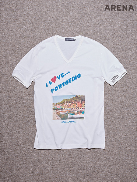 브이넥 프린트 티셔츠 92만원 돌체앤가바나 제품.