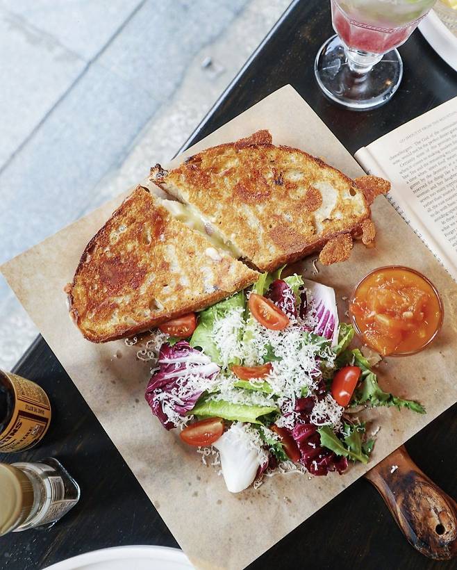 Nosh's hot salami sourdough toastie (courtesy of Nosh’s Instagram)