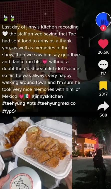 방탄소년단 뷔, '서진이네' 마지막 촬영 멕시코 팬들에 잊지 못할 선물