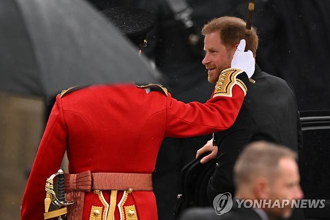 찰스 3세 국왕 대관식에 참석한 해리 왕자 [로이터=연합뉴스. 재판매 및 DB 금지]