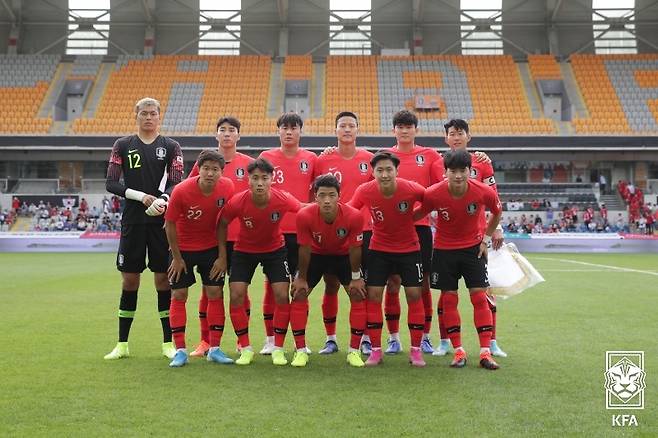 ▲ 2019년 김민재와 함께 합을 맞췄던 박지수 ⓒ대한축구협회