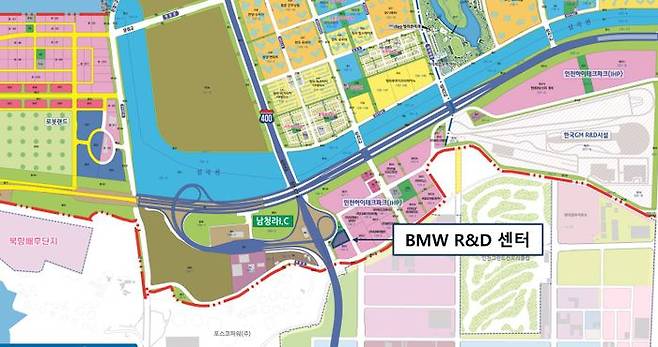 BMW R&D 센터 위치도ⓒ인천경제청 제공