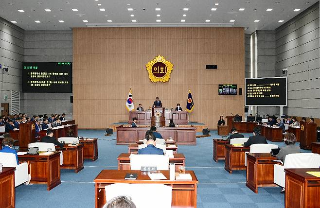 광주광역시의회, 11일 본회의장에서 제316회 임시회 제6차 본회의 폐회. 광주광역시의회 제공