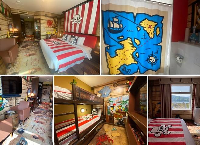 레고랜드 호텔 해적 테마룸. 벽지부터 모든 장식과 가구를 해적 테마에 맞게 꾸몄다. / 사진=홍지연 여행+ 기자