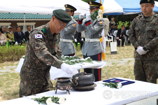 ▲ 육군 제15보병사단은 최근 화천군 소재 27사단 역사공원에서 고 차성도 중위 ‘제53주기 추모식’을 엄수했다.