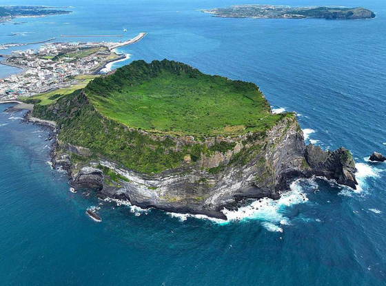 The Seongsan Ilchulbong tuff cone, a Unesco World Heritage site [YONHAP]