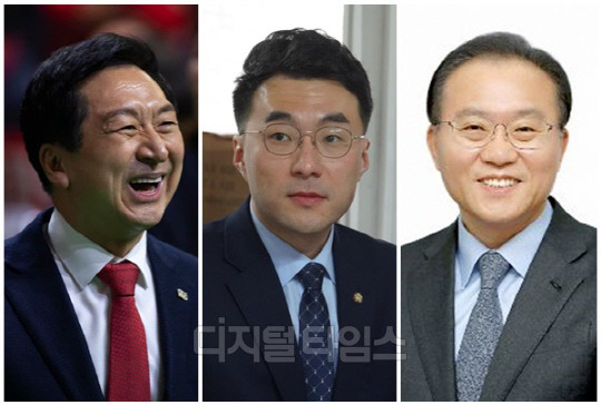 (왼쪽부터) 김기현 국민의힘 대표, 김남국 더불어민주당 의원, 윤재옥 국민의힘 원내대표. <디지털타임스 DB>