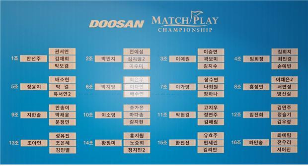 2023 KLPGA투어 두산 매치플레이 조 편성 결과. (KLPGA 제공)