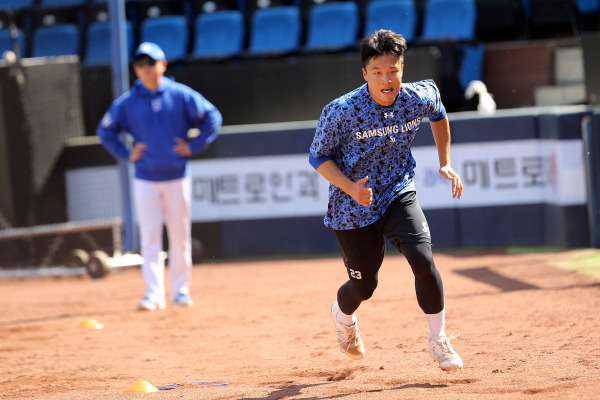 훈련 중인 삼성 이병헌. 삼성 제공