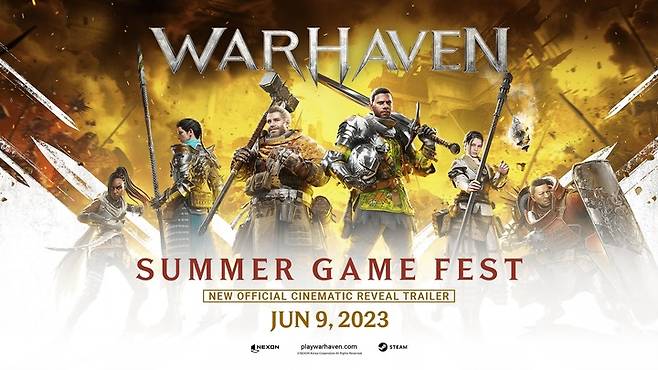 넥슨은 서머 게임 페스트(SGF 2023)에서 대규모 이용자간전투(PvP) 신작 게임 ‘워헤이븐(WARHAVEN)’의 시네마틱 영상을 최초 공개한다고 17일 밝혔다.(사진=넥슨) *재판매 및 DB 금지