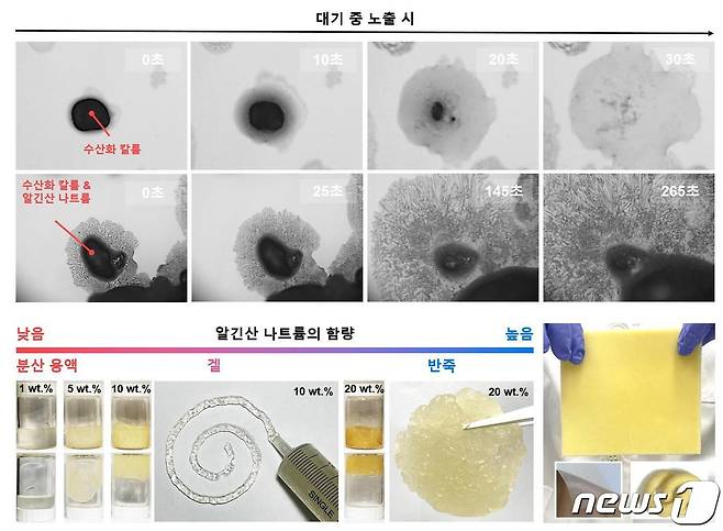 조해성과 형태 변형성을 지닌 반죽 형태의 고상 전해질의 대기 중에서의 상태 변화 및 제조 기술.(경기대 제공)/뉴스1