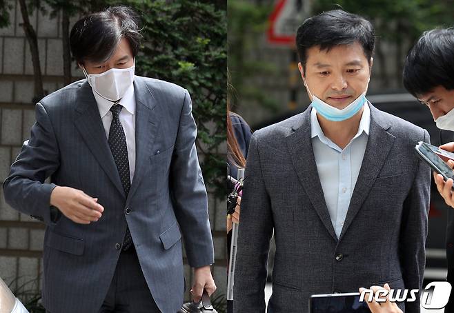 조국 전 법무부 장관(왼쪽)과 김태우 강서구청장.  /뉴스1 ⓒ News1 황기선 기자