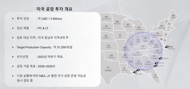 넥센타이어 제5공장(미국) 투자 개요＜자료:넥센타이어＞