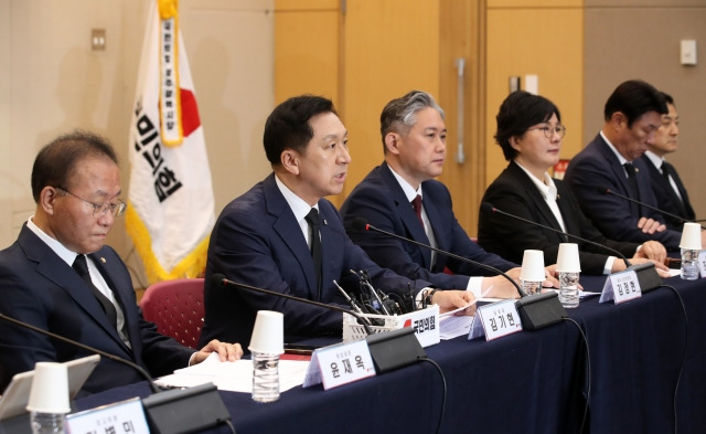 김기현 국민의힘 대표가 18일 오전 광주 서구 치평동 김대중컨벤션센터에서 열린 광주 현장 최고위원회의에서 발언하고 있다. 연합뉴스