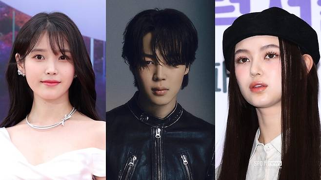 ▲ 아이유, 지민, 다니엘. 제공| 빅히트 뮤직, ⓒ곽혜미 기자