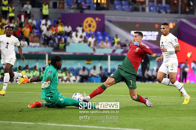 ▲ 호날두(오른쪽)의 슈팅을 막아내는 아티 지기