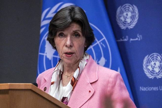 카트린 콜로나 프랑스 외교부 장관 [AP 연합뉴스, 재판매 및 DB 금지]