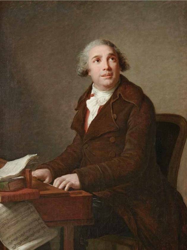 '지오반니 파이시엘로'(1791). 르 브룅은 남성의 초상화도 많이 그렸다. 파이시엘로는 이탈리아 지역에서 명성을 떨친 음악가로, 이 그림 속에서는 입을 반쯤 벌리고 눈을 하늘로 향한 채 영감을 얻고 있는 모습으로 묘사돼 있다. /베르사유 박물관 소장