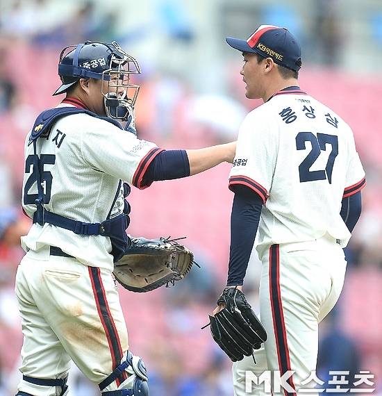 두산 팬들에게 추억으로 남을 양의지와 홍상삼 배터리. 사진=MK스포츠 DB