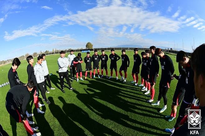 [서울=뉴시스]U-20 월드컵 프랑스와 첫 경기 앞둔 김은중호. (사진=대한축구협회 제공)