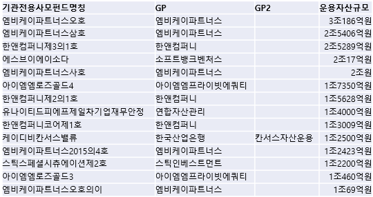 2022년 12월 31일 기준 금융감독원 ‘기관전용 사모집합투자기구 현황’ (사진=블로터)