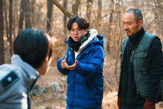 개그맨 박성광의 상업영화 감독 데뷔작 '웅남이'가 22일 개봉했다. 사진은 촬영 현장 모습. [사진 CJ CGV]