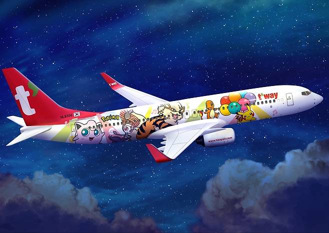 피카츄제트TW기(티웨이항공 제공)