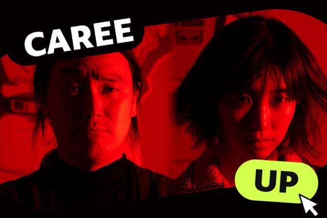 커리업 맨땅브레이커 2호 '스튜디오좋'의 송재원(왼쪽) 감독 및 남우리 대표. 이미지 제작=김유진 기자