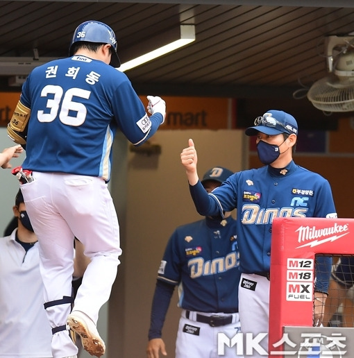 24일 부산 롯데전에서 결승타를 때려낸 NC 권희동. 사진=김재현 기자