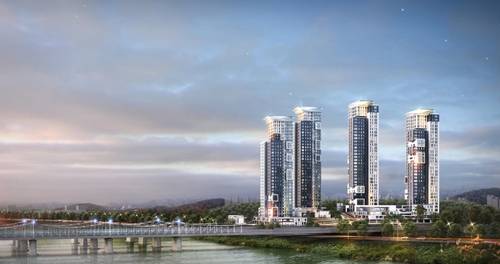 PAC건축사무소가 서울 동작구 수방사 군부지 위탁개발사업 공동주택 설계공모에 낸 조감도. 수방사 부지가 이렇게 조감도처럼 지어질지는 알 수 없지만, 한강변 랜드마크 아파트로 기대를 모읍니다. <PAC 홈페이지 캡처>