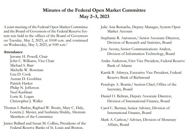 5월 FOMC 의사록. 연준