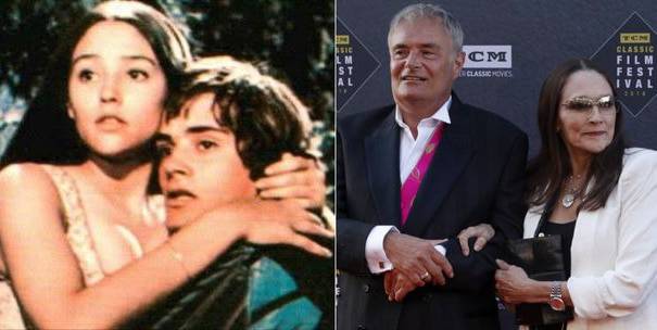 영화 '로미오와 줄리엣'의 한 장면, 2018년 미국의 한 영화제에 참석한 주연배우 올리비아 핫세와 레너드 위팅. /파라마운트 픽처스, AP연합뉴스