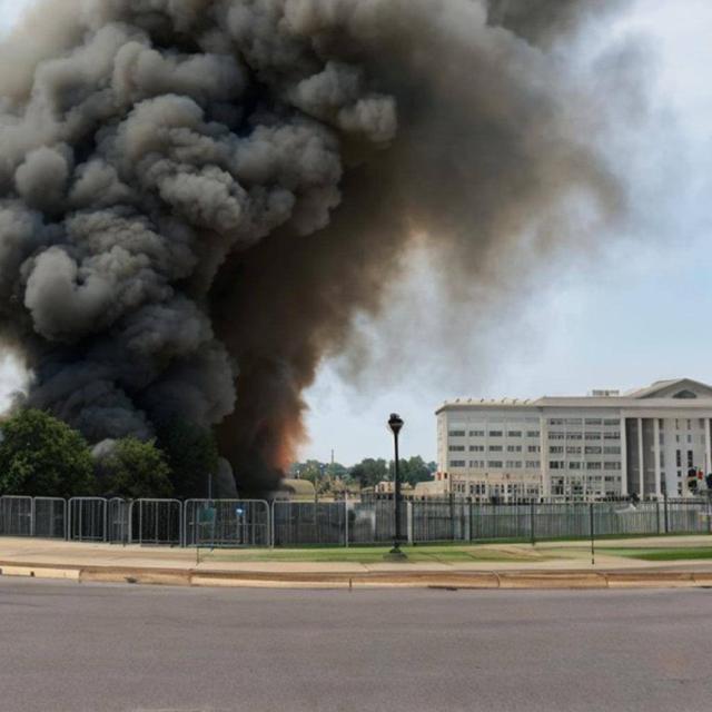 지난 22일(현지시간) 미국 국방부내 화재 발생으로 추측된다며 사회관계망서비스(SNS)를 통해 유통된 사진은 생성형 인공지능(AI)에 의해 조작된 것으로 드러났다. 트위터 캡처