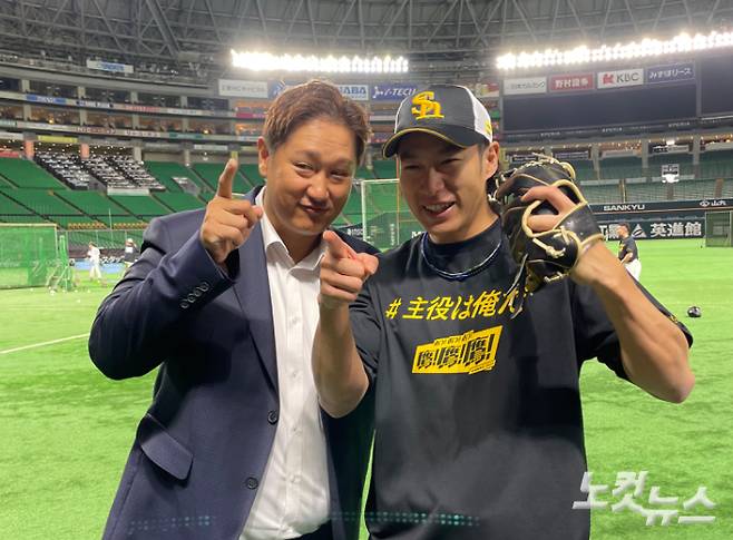 이대호(왼쪽)과 야나기타 유키(오른쪽). 노컷뉴스