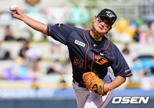[OSEN=창원, 이석우 기자]한화 이글스 김서현이 역투하고 있다. 2023.05.27 / foto0307@osen.co.kr