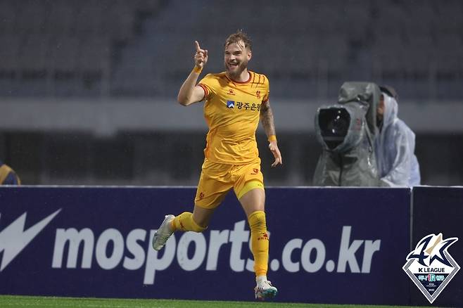 광주FC의 티모 [한국프로축구연맹 제공. 재판매 및 DB금지]