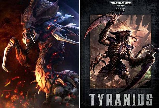 스타크래프트 저그(왼)와 타이라니즈(우) [위키백과]